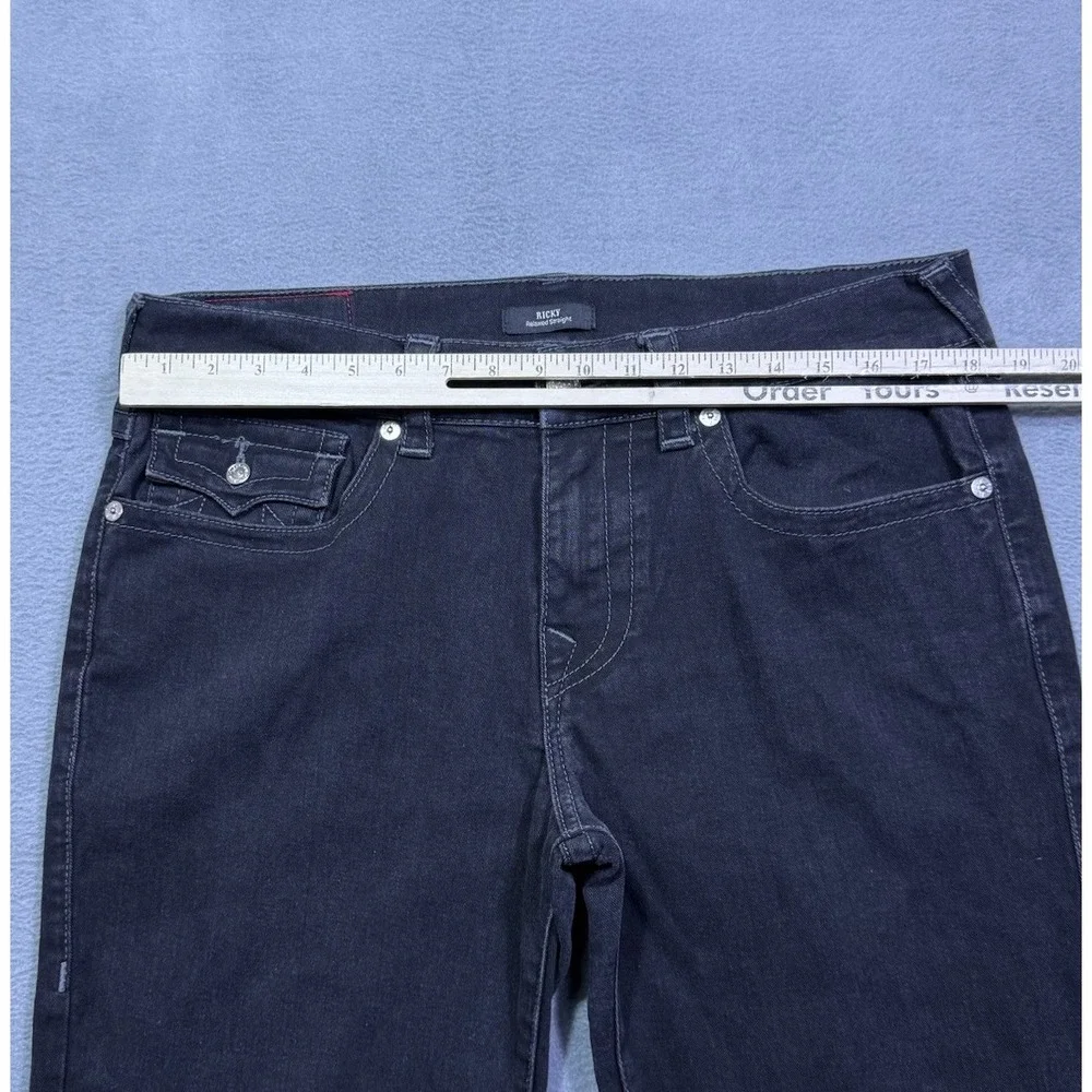 True Religion Jeans Mens 34x32 Ricky Relaxed Straight Black Y2K Normcore USA